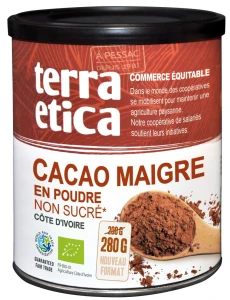 Kakao niskotłuszczowe w proszku BIO 280 g od TERRA ETICA