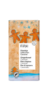 Czekolada gianduja z kawałkami piernika i karmelu BIO 100 g od VIVANI