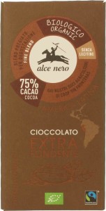 Czekolada gorzka 75 % fair trade bezglutenowa BIO 100 g od ALCE NERO