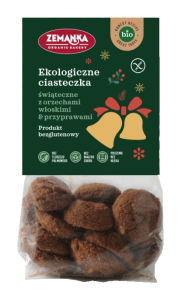 Ciastka świąteczne z orzechami włoskimi i przyprawami korzennymi bezglutenowe BIO 100 g od ZEMANKA