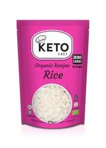 Makaron konjac typu noodle w kształcie ryżu bezglutenowy BIO 270 g (200 g) od KETO CHEF