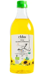 Olej słonecznikowy wysokooleinowy tłoczony na zimno BIO 1 l od EKKO