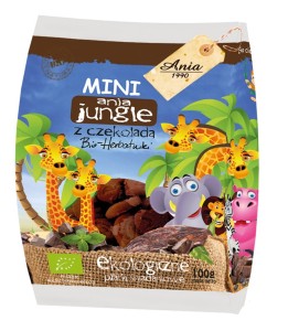 Ciastka z czekoladą mini jungle BIO 100 g od BIO ANIA