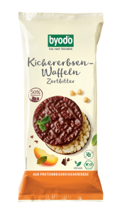 Wafle z ciecierzycy z ciemną czekoladą bezglutenowe BIO 65 g od BYODO