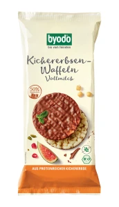 Wafle z ciecierzycy z mleczną czekoladą bezglutenowe BIO 65 g od BYODO