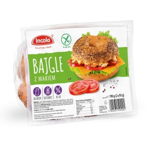 Bajgle z makiem bezglutenowe (2 x 95 g) 190 g od INCOLA