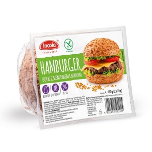 Bułki do hamburgerów z siemieniem lnianym bezglutenowe (2 x 70 g) od INCOLA