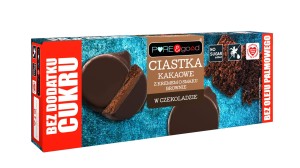 Ciastka kakaowe z kremem o smaku brownie w czekoladzie deserowej bez dodatku cukru 128 g od PURE&GOOD