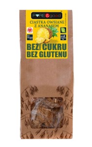 Ciastka owsiane z ananasem bez dodatku cukru bezglutenowe 150 g od PURE&GOOD