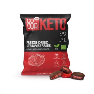 Truskawki w czekoladzie ciemnej bez dodatku cukru keto BIO 40 g od COCOA