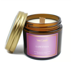 Świeca sojowa zapachowa z drewnianym knotem lawenda 120 ml od YOUR CANDLE