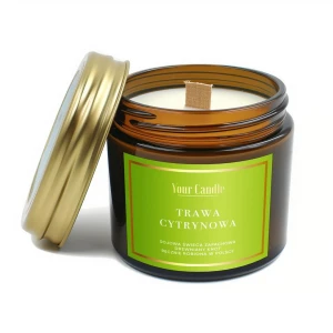 Świeca sojowa zapachowa z drewnianym knotem trawa cytrynowa 120 ml od YOUR CANDLE