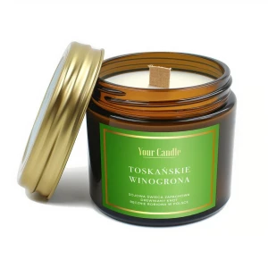Świeca sojowa zapachowa z drewnianym knotem toskańskie winogorna 120 ml od YOUR CANDLE