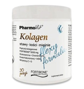 Kolagen o smaku bananowym flexy formula 196 g od PHARMOVIT