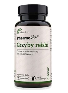 Grzyby reishi ekstrakt (400 mg) bezglutenowy 90 kapsułek od PHARMOVIT