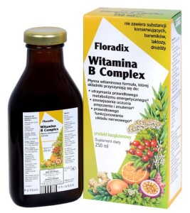 Suplement diety witamina B complex w płynie bezglutenowa 250 ml od SALUS