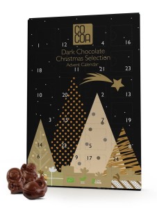 Kalendarz adwentowy z czekolady ciemnej 70 % BIO 180 g od COCOA