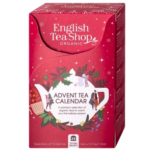Kalendarz adwentowy czerwony (herbaty i herbatki) BIO (13 smaków) (25 x 1,5 g) 37,5 g od ENGLISH TEA SHOP