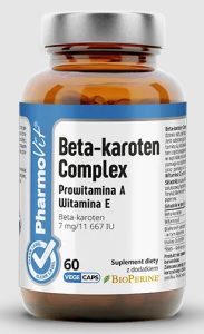 Beta-Karoten complex bezglutenowy 60 kapsułek od PHARMOVIT