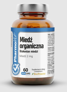 Miedź organiczna (2 mg) bezglutenowa 60 kapsułek od PHARMOVIT