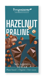 Czekolada z orzechami laskowymi bez dodatku cukru bezglutenowa BIO 60 g od BENJAMISSIMO