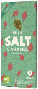 Czekolada mleczna ze słonym karmelem fair trade BIO 100 g od OXFAM
