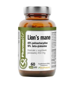 Soplówka jeżowata tzw. Lions Mane ekstrakt 450 mg 60 kapsułek od PHARMOVIT