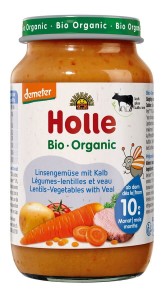 Warzywa z cielęciną bez dodatku cukrów od 10 m-ca demeter BIO 220 g (słoik) od HOLLE