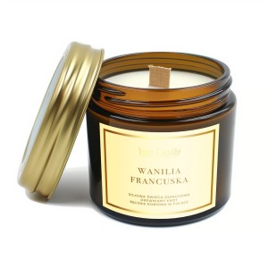 Świeca sojowa zapachowa z drewnianym knotem wanilia francuska 120 ml od YOUR CANDLE