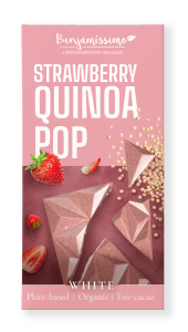 Tabliczka kakaowa truskawka quinoa bezglutenowa BIO 60 g od BENJAMISSIMO