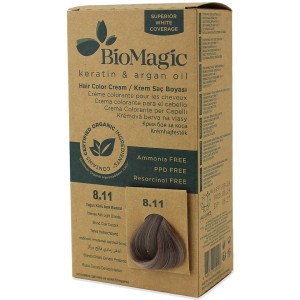 Farba do włosów intensywny popielaty jasny blond (8.11) 250 G od BIOMAGIC