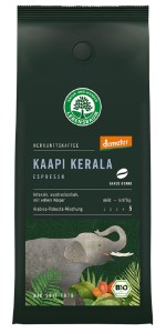 Kawa ziarnista arabica/robusta kaapi kerala espresso demeter BIO 250 G od LEBENSBAUM