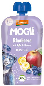 Mus jabłko banan borówka bez dodatku cukrów od 1 roku demeter BIO 100 g od MOGLI