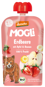 Mus jabłko banan truskawka bez dodatku cukrów od 1 roku demeter BIO 100 g od MOGLI