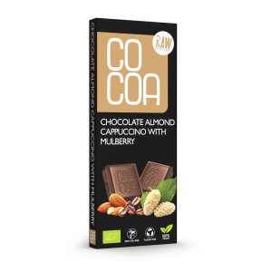 Czekolada cappuccino migdałowe z morwą BIO 40 g od COCOA