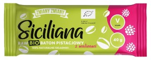 Baton pistacjowy z malinami "siciliana raw" bezglutenowy BIO 40 g od ZMIANY ZMIANY