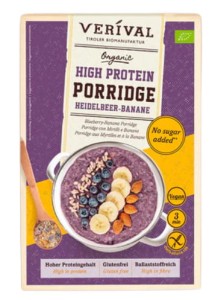 Owsianka proteinowa z borówką i bananem bez dodatku cukrów bezglutenowa BIO 350 g od VERIVAL
