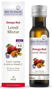 OMEGA red mieszanka z olejem lnianym (rokitnik, mango, acerola, truskawka) BIO 100 ml od BIO PLANETE