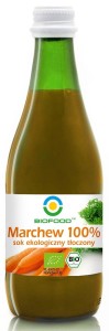 Sok z marchwi NFC bezglutenowy BIO 300 ml od BIOFOOD