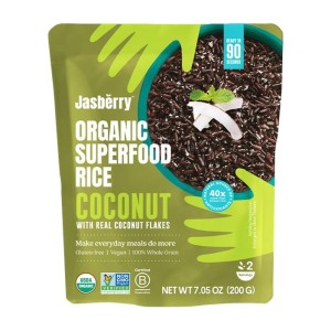 Ryż express jasberry razowy z płatkami kokosowymi bezglutenowy BIO 200 g od JASBERRY RICE