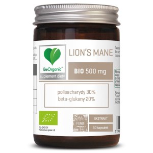 Grzyby soplówka jeżowata (lion's mane) ekstrakt BIO (500 mg) 50 kapsułek od BE ORGANIC