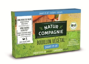 Bulion kostki warzywne bez dodatku cukrów o niskiej zawartości soli BIO (8 x 8,5 g) 68 g od NATUR COMPAGNIE