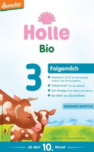 Mleko krowie 3 następne dla niemowląt po 6 miesiącu demeter BIO 600 g od HOLLE