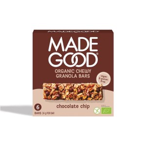 Batoniki granola crunchy z czekoladą bezglutenowe BIO (6 x 24 g) 144 g od MADEGOOD