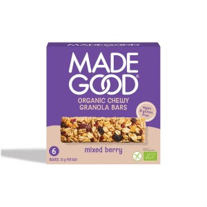 Batoniki granola crunchy z czerwonymi owocami bezglutenowe BIO (6 x 24 g) 144 g od MADEGOOD