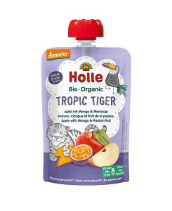 Mus tropikalny tygrysek (jabłko mango marakuja) bez dodatku cukrów od 8 m-ca demeter BIO 100 g od HOLLE