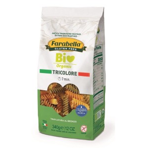 Makaron (kukurydziano ryżowy trójkolorowy) świderki bezglutenowy BIO 340 g od FARABELLA