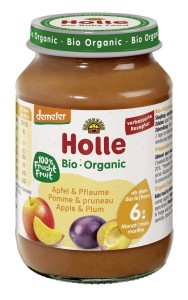 Jabłko śliwka bez dodatku cukrów bezglutenowe od 6 m-ca demeter BIO 190 g (słoik) od HOLLE
