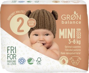Pieluchy mini ECO 3 & 6 kg (28 szt.) od GRON BALANCE