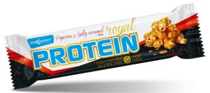 Baton proteinowy o smaku słonego karmelu i popcornu w polewie karmelowej bezglutenowy 60 g od MAXSPORT